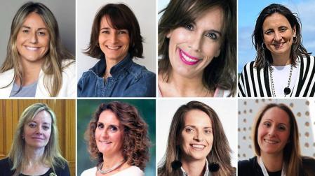 De izda. a dcha. y de arriba a abajo: Tesa Díaz Faes, Luisa Alli, María Eizaguirre, María Andrés Marín, Clara Martínez de Careaga, Gabriela Uriarte, Ana Lorenzo y Biola María Javierre,