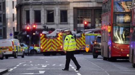 Una persona fue detendia por la Policía Metropolitana de Londres tras presuntamente haber atacado a varias personas con un herido en un incidente que la policía trata como un hecho " de índole terrorista".