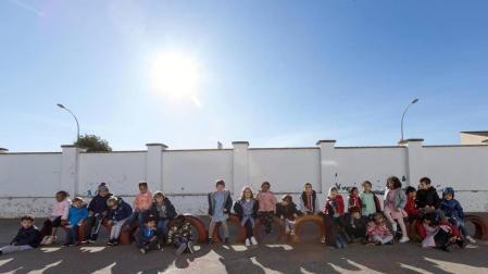 Alumnado del Colegio Público Juan de Jerusalén de Cabanillas durante una jornada lectiva.