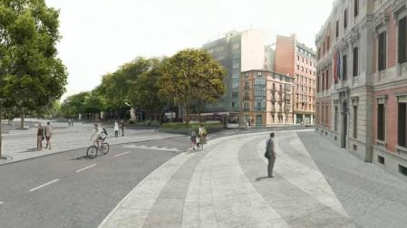 Un parterre con forma de zigzag, idea para el Paseo Sarasate