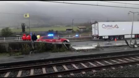 Colisión de un camión en Ziordia