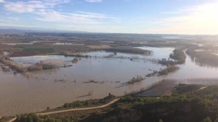 Imágenes de las inundaciones en Pamplona y Villava por el temporal de lluvia