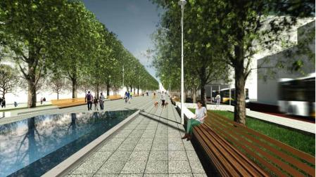 Un estanque y más peatonalización, tercera propuesta para el Paseo Sarasate
