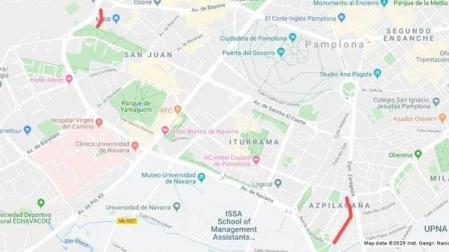 Estos son los cortes de tráfico de este martes en Pamplona