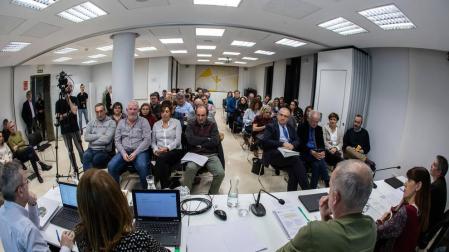Aspecto de la asamblea general de la Mancomunidad de la Comarca de Pamplona.