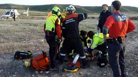 Herido tras sufrir un accidente con un ala delta en Tudela