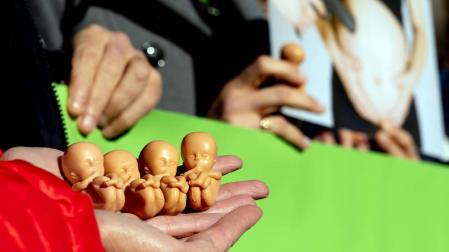 Vox reparte muñecos que simulan ser fetos en su campaña contra el aborto