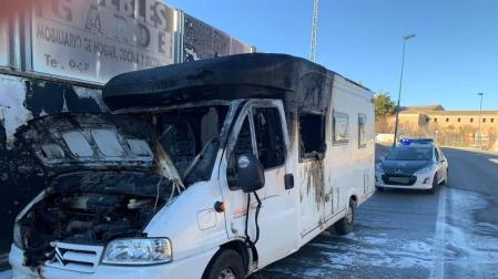 Una caravana se incendia en Tafalla sin causar daños personales