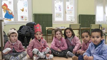 Alumnado del CPRicardo Campano de Viana durante una jornada lectiva
