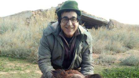 Francisco Javier Rández, con el jabalí.
