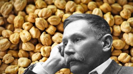 Imagen de Benito Pérez Galdos con unos garbanzos