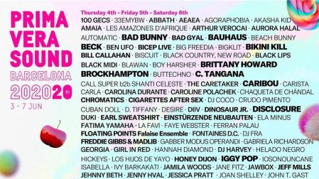 Cartel del Festival Primavera Sound 2020