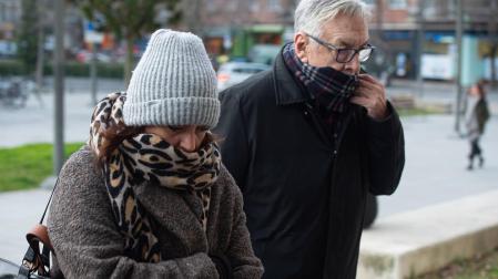 Los agentes inmobiliarios Cristina Valencia (i) y Albert Nolla (d) acuden a declarar en la tercera sesión del juicio.