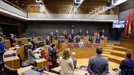 Minuto de silencio en el Parlamento por muerte de un trabajador en Sunbilla