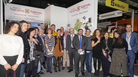 La presidenta del Gobierno de Navarra, María Chivite, ha presidido este viernes el acto institucional del Día de Navarra en el pabellón de la Comunidad Foral en la Feria Internacional de Turismo (FITUR).