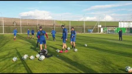 Primer entrenamiento en Tajonar de José Arnaiz