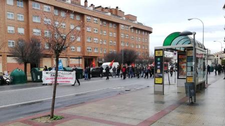 Imagen de la manifestación por la huelga abertzale en Pamplona