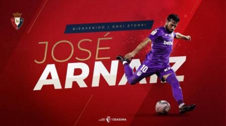 Anuncio de Osasuna de la llegada de Arnaiz.