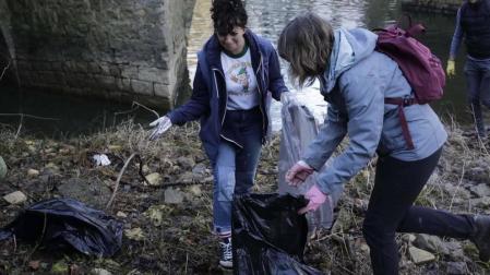 400 voluntarios, convocados por Alianza por el Clima, limpiaron el Arga.