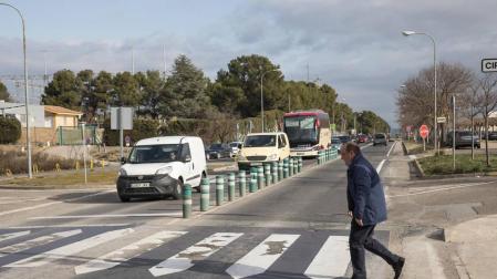 Una imagen de la entrada a Tudela por la N-121-C, a la altura del CIP ETI.