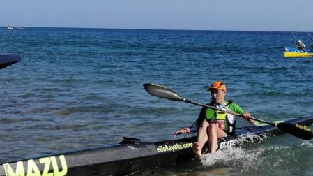 Osaba, a la finalización de la prueba de ayer en Lanzarote.