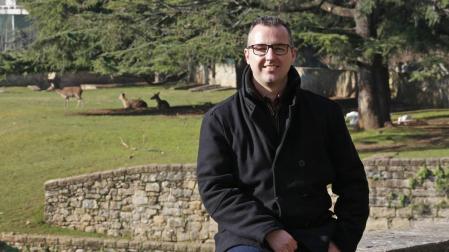 Domingo Alberto Martínez, este lunes, en el parque de La Taconera, de Pamplona.