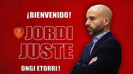 Anuncio del Basket Navarra de su nuevo entrenador, Jordi Juste.