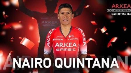 Nairo Quintana se exhibe en el puerto de Eze