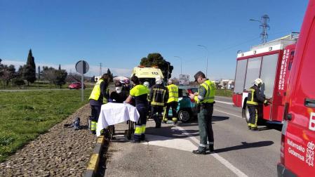 Un herido tras chocar dos automóviles en el polígono La Nava de Olite