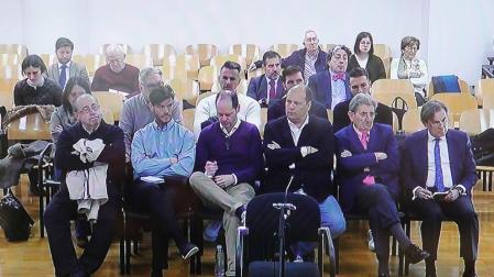Los acusados del Caso Osasuna, durante la presentación de conclusiones