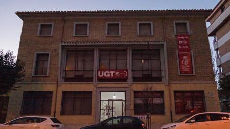 La sede del PSN en Estella, compartida con UGT en este edificio de la calle Doctor Huarte de San Juan