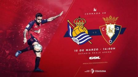 Osasuna se enfrentará a la Real Sociedad el próximo 15 de marzo.