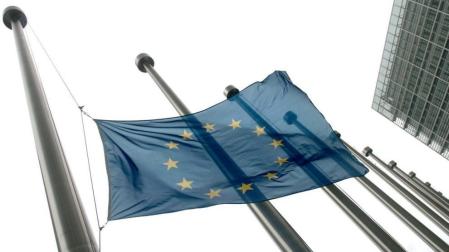La bandera de la UE, en Bruselas