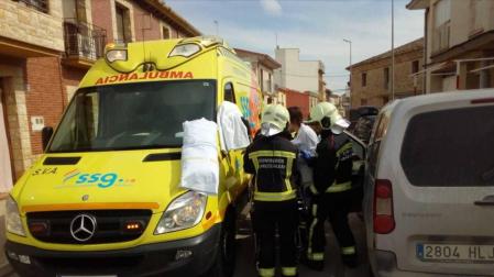 Dos trasladados al Hospital de Tudela tras chocar dos coches en Fustiñana