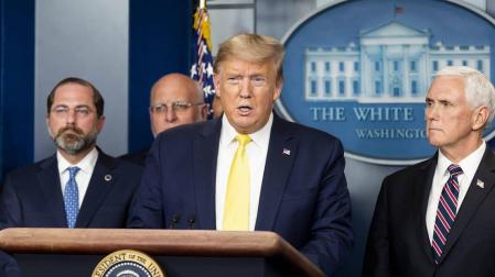 Trump, durante una rueda de prensa sobre el coronavirus.