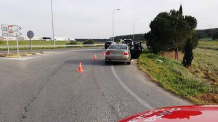 Control de la Policía Foral en Peralta