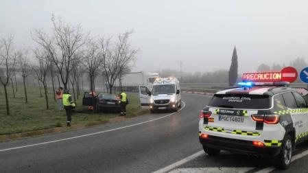 Trasladado al Reina Sofía de Tudela tras resultar herido en un accidente en la A-68