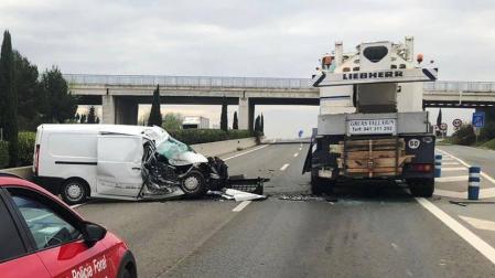 Un herido leve en una colisión por alcance en la A68, en Tudela