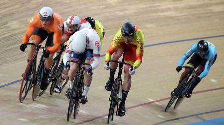 Juan Peralta, a la derecha, en el pasado campeonato del mundo de ciclismo en Berlín.