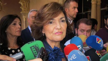 Carmen Calvo, en Zaragoza.