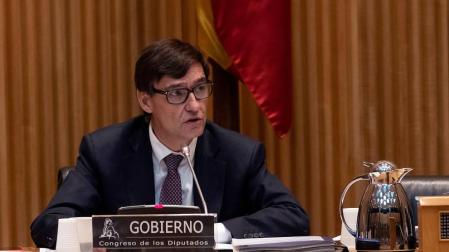 Salvador Illa, ministro de Sanidad, en la comisión de Sanidad del Congreso de los Diputados.