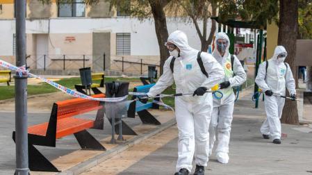 La UME se desplaza a Pamplona para realizar labores de desinfección