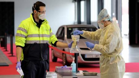 Pruebas de tes rápido a los funcionarios esenciales del Gobierno de Navarra en Refena