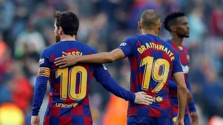 Debut con asistencia de Braithwaite en el show de Messi
