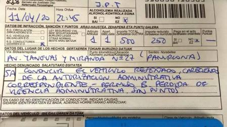 Denunciado tras saltarse un semáforo, conducir sin ITV y dar positivo en drogas