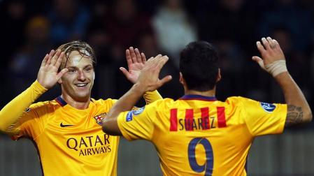 Rakitic tumba al BATE con la colaboración de Neymar
