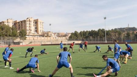Entrenamiento del Tudelano, previo al confinamiento.