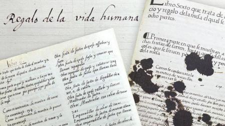 Imagen del Título y páginas de 'Regalo de la vida humana' de Juan Vallés. gobierno de navarra