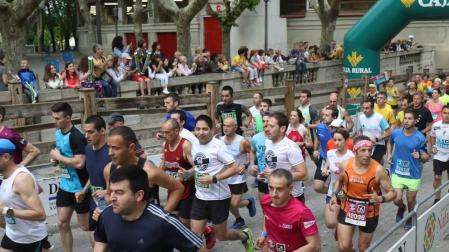 Salida de la edición del pasado año, desde el interior de la Plaza de Toros de Pamplona y por el callejón hacia la calle Duque de Ahumada.