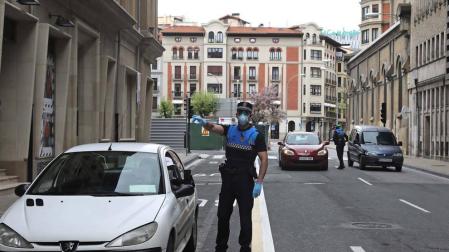 Control de movilidad de la Policía Municipal de Pamplona